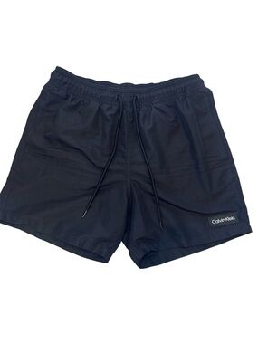 Calvin Klein Black Swim Trunks Men’s Size S Mesh Lined Drawstring Volley Shorts